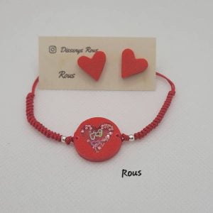 Conjunto Colección Enamorados · Pendientes y pulsera